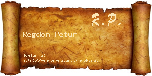 Regdon Petur névjegykártya